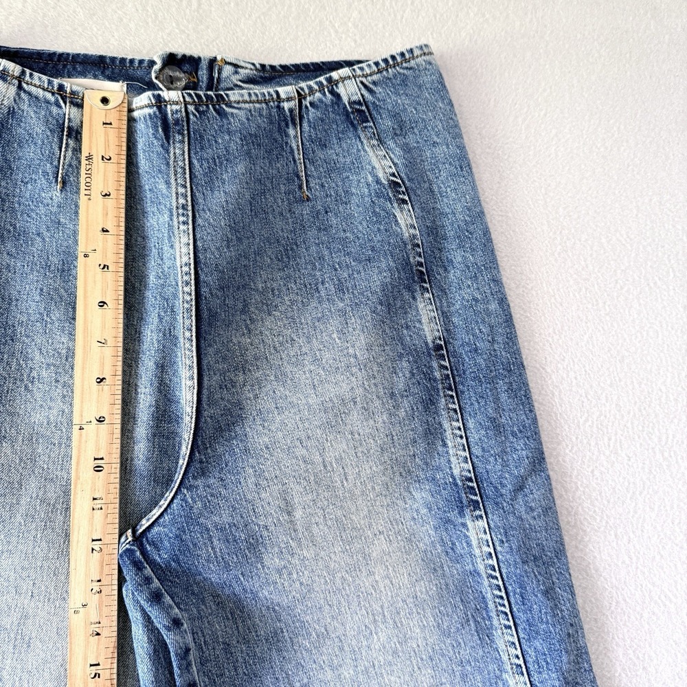 Pilcro Anthropolgie Jeans Womens‎ 28 Wide Leg Ankle Crop Denim Back Zip Fade - Picture 13 of 13